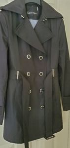 NWOT Calvin Klein Trench/Raincoat (S, Black)